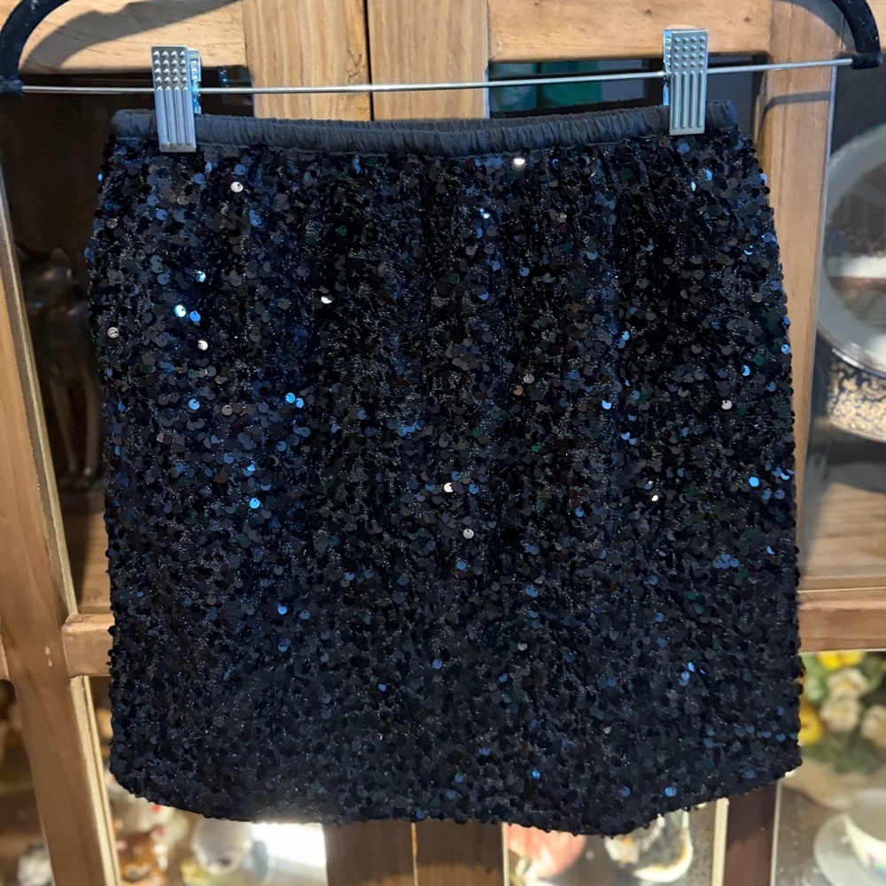 Dwirapal Sequin Black Mini Skirt NWT Size XS